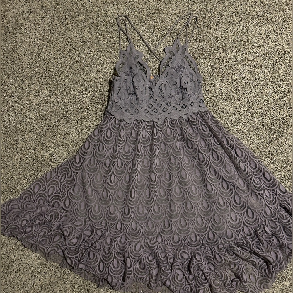 Free People Lace Dress In Purple.